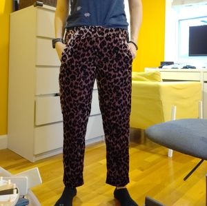 JCrew velvet animal print joggers